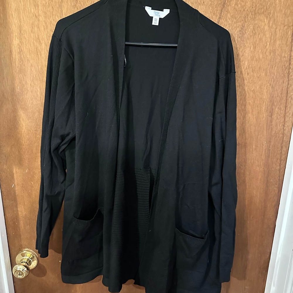 Faded Glory Black Open-Front Cardigan Sweater